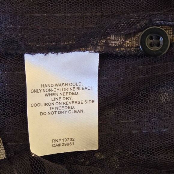 Alfred Dunner Womens Sheer Striped Long Sleeve Button Down Blouse Black Size 20W - Picture 10 of 12